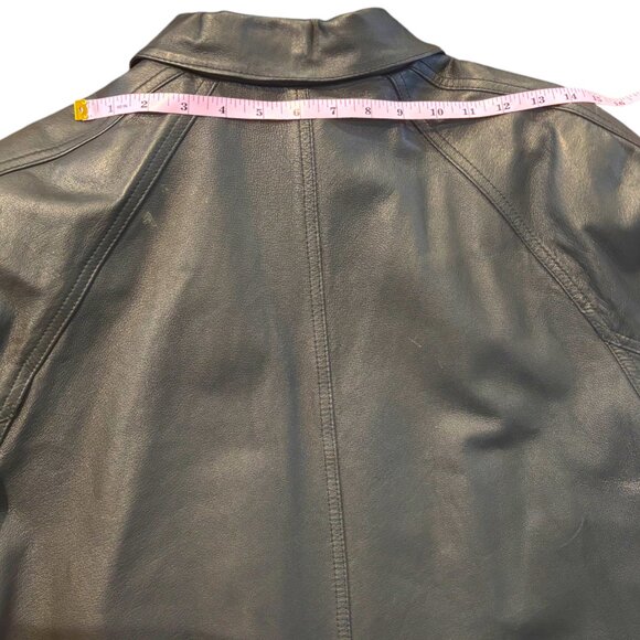 Georgetown Leather Design vintage women's black genuine leather jacket sz L - Picture 12 of 16